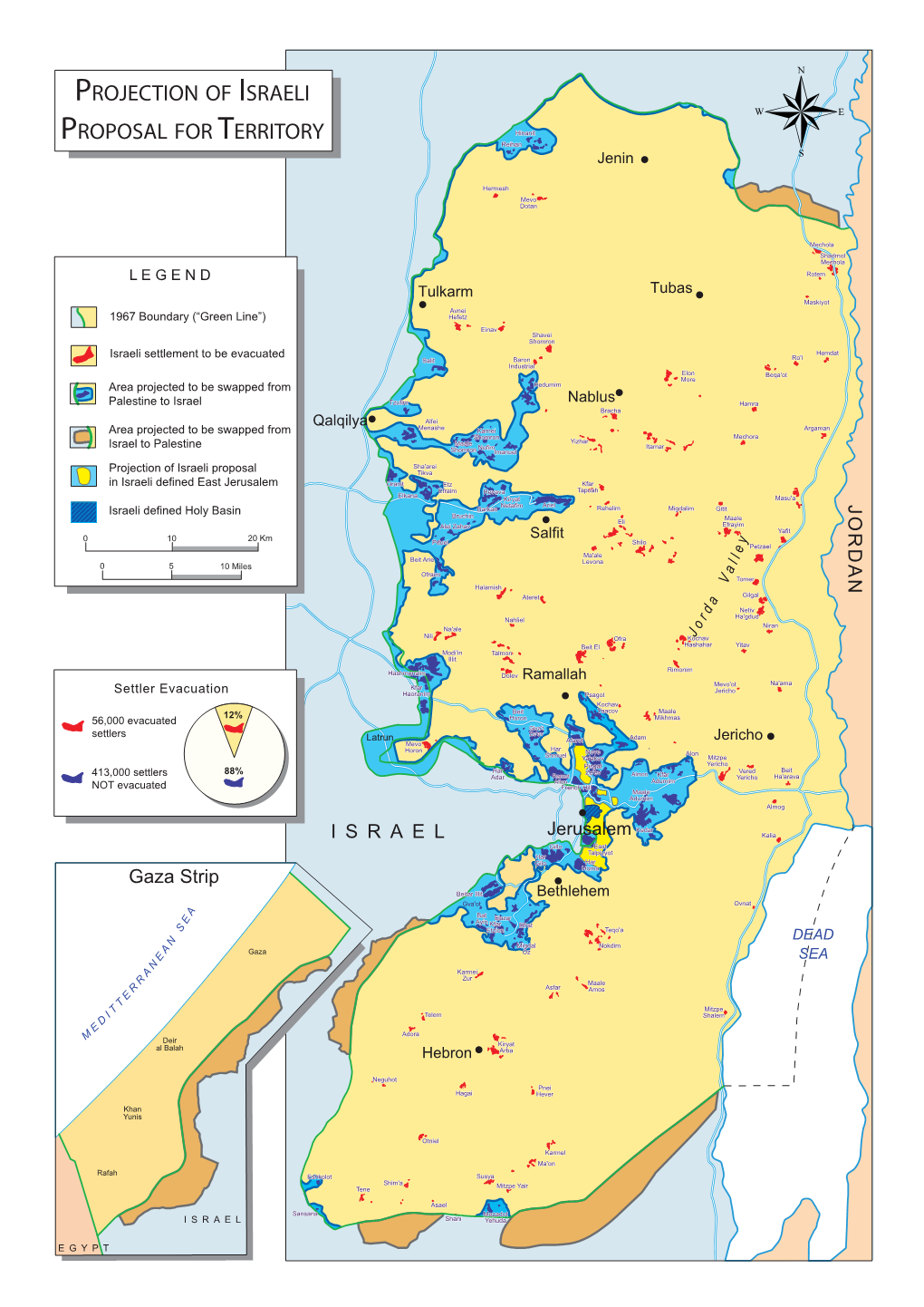 Projection of Israeli Proposal for Territory