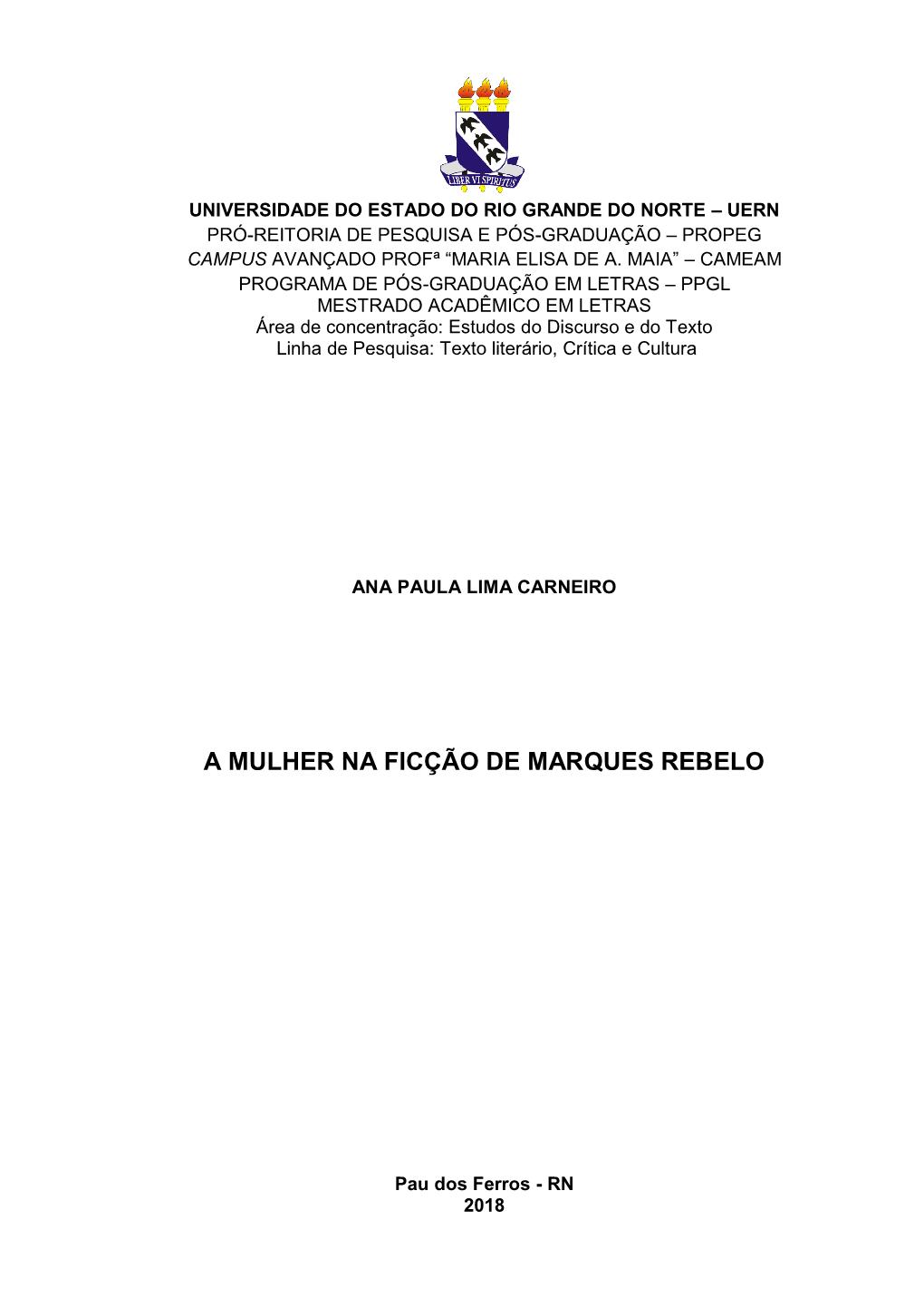 A Mulher Na Ficção De Marques Rebelo