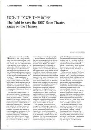 DON't DOZE the ROSE the Fight to Savethe 1587 Rosetheatre Rageson the Thames