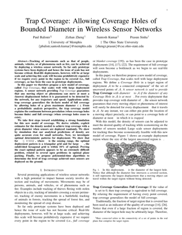 Allowing Coverage Holes of Bounded Diameter in Wireless Sensor