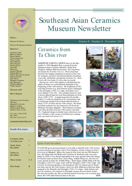 Southeast Asian Ceramics Museum Newsletter