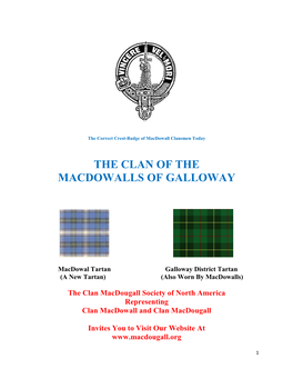 The Clan of the Macdowalls of Galloway