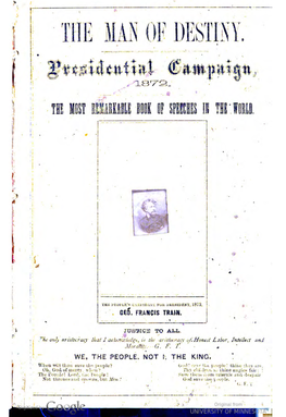 The People's Candidate for President, 1872, George Francis Train