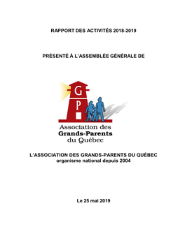 Rapport Des Activités 2018-2019
