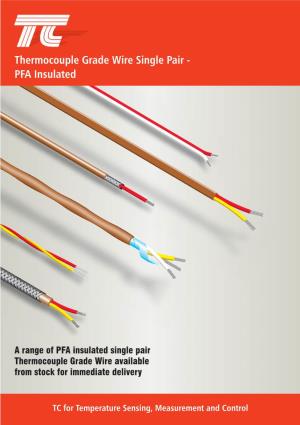 PFA Insulated Thermocouple Grade Wire