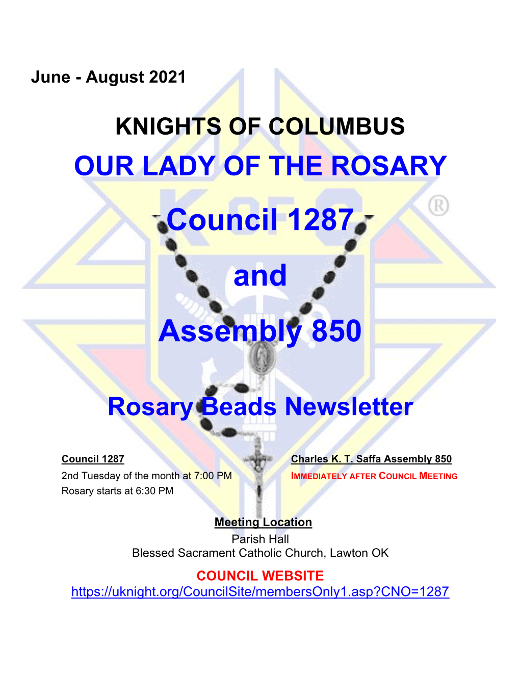 August 2021 Rosary Beads Newsletter