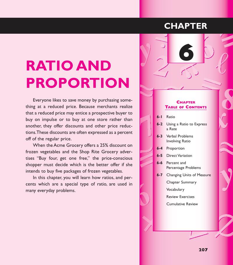 Chapter 6 Ratio and Proportion