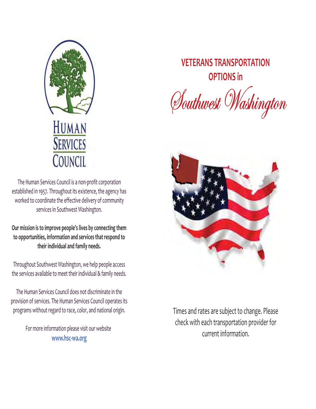 VETERANS TRANSPORTATION OPTIONS in Southwest Washington
