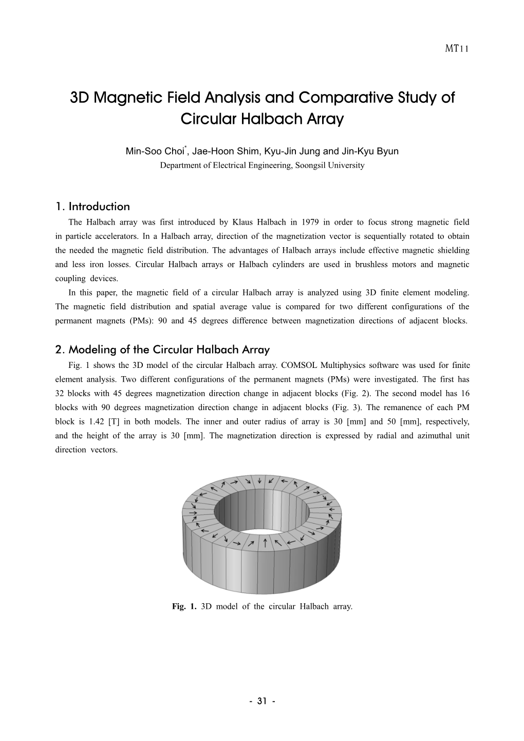 3D Magnetic Field Analysis and Comparative Study of Circular Halbach Array