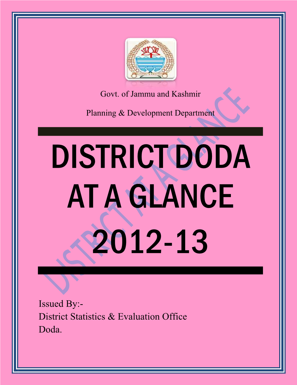 District Doda at a Glance 2012-13