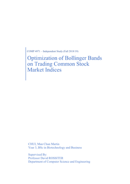 Optimization of Bollinger Bands on Trading Common Stock Market Indices