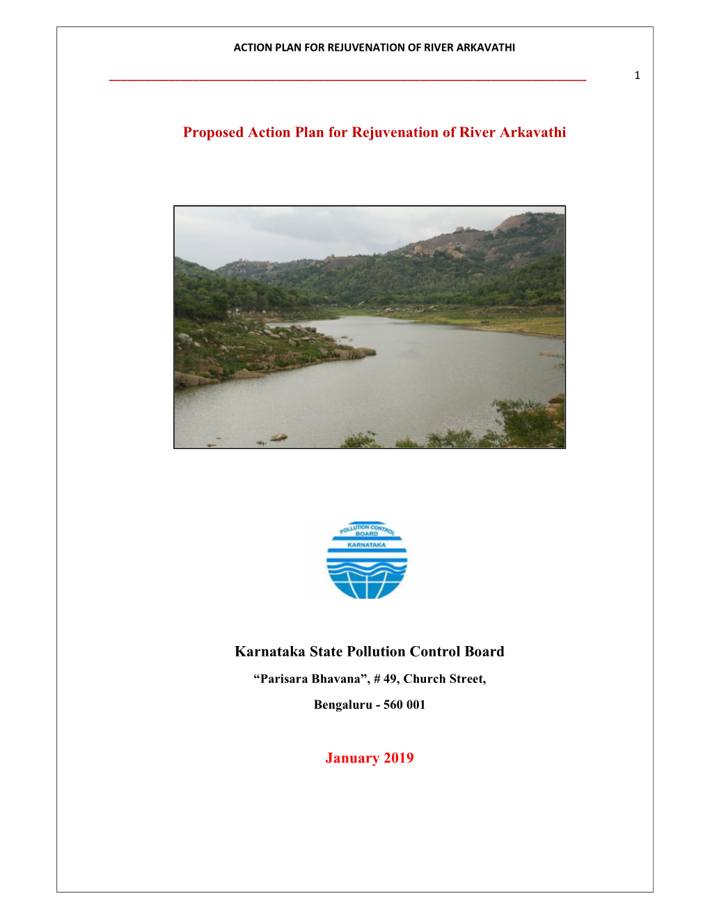 Proposed Action Plan for Rejuvenation of River Arkavathi