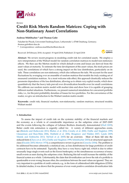Credit Risk Meets Random Matrices: Coping with Non-Stationary Asset Correlations