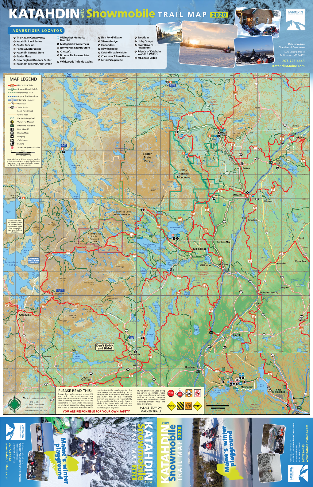 Katahdin Snowmobile Map 2020