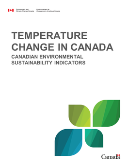 Temperature Change in Canada Canadian Environmental Sustainability Indicators