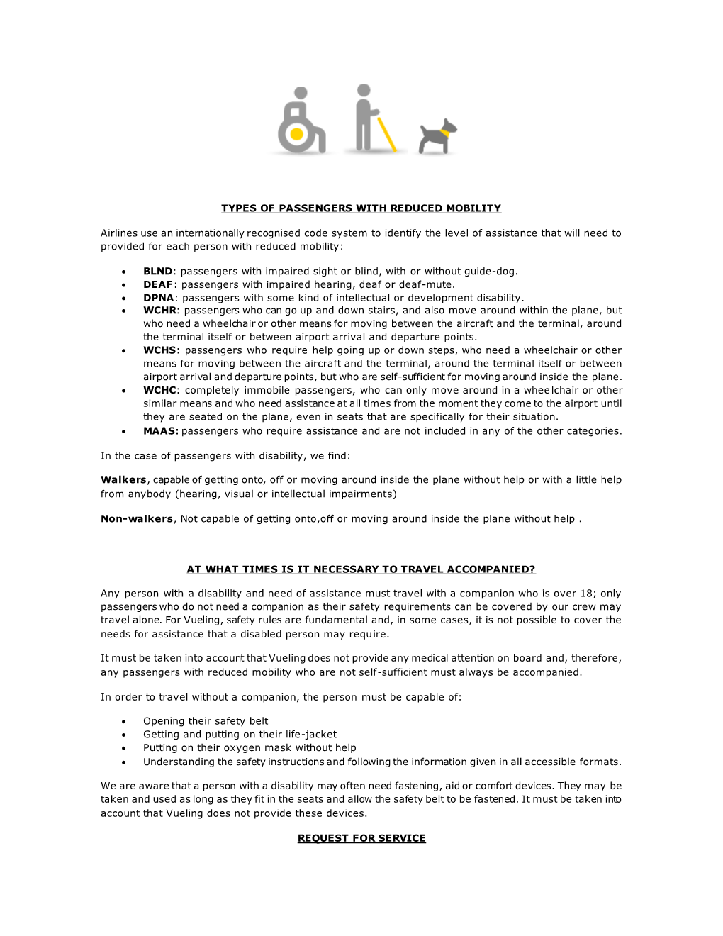 TYPES of PASSENGERS with REDUCED MOBILITY Airlines Use