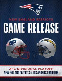 LOS ANGELES CHARGERS AFC DIVISIONAL PLAYOFF NEW ENGLAND PATRIOTS Vs