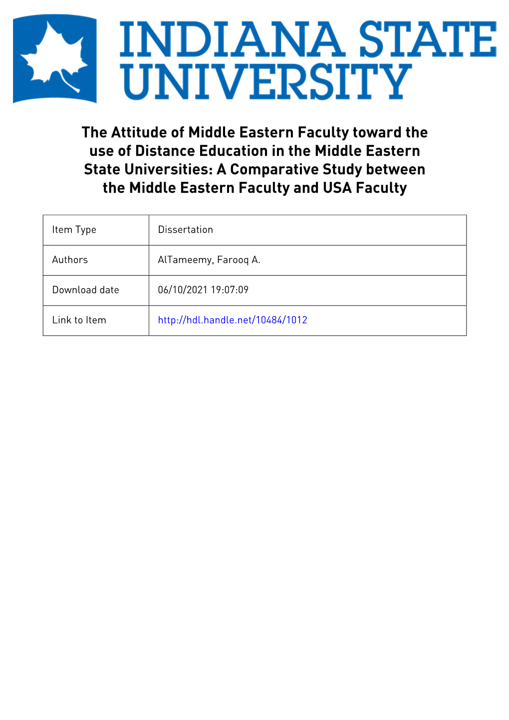 Universities: a Comparative Study Between the Middle Eastern Faculty and USA Faculty