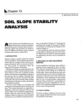 Soil Slope Stability Analysis