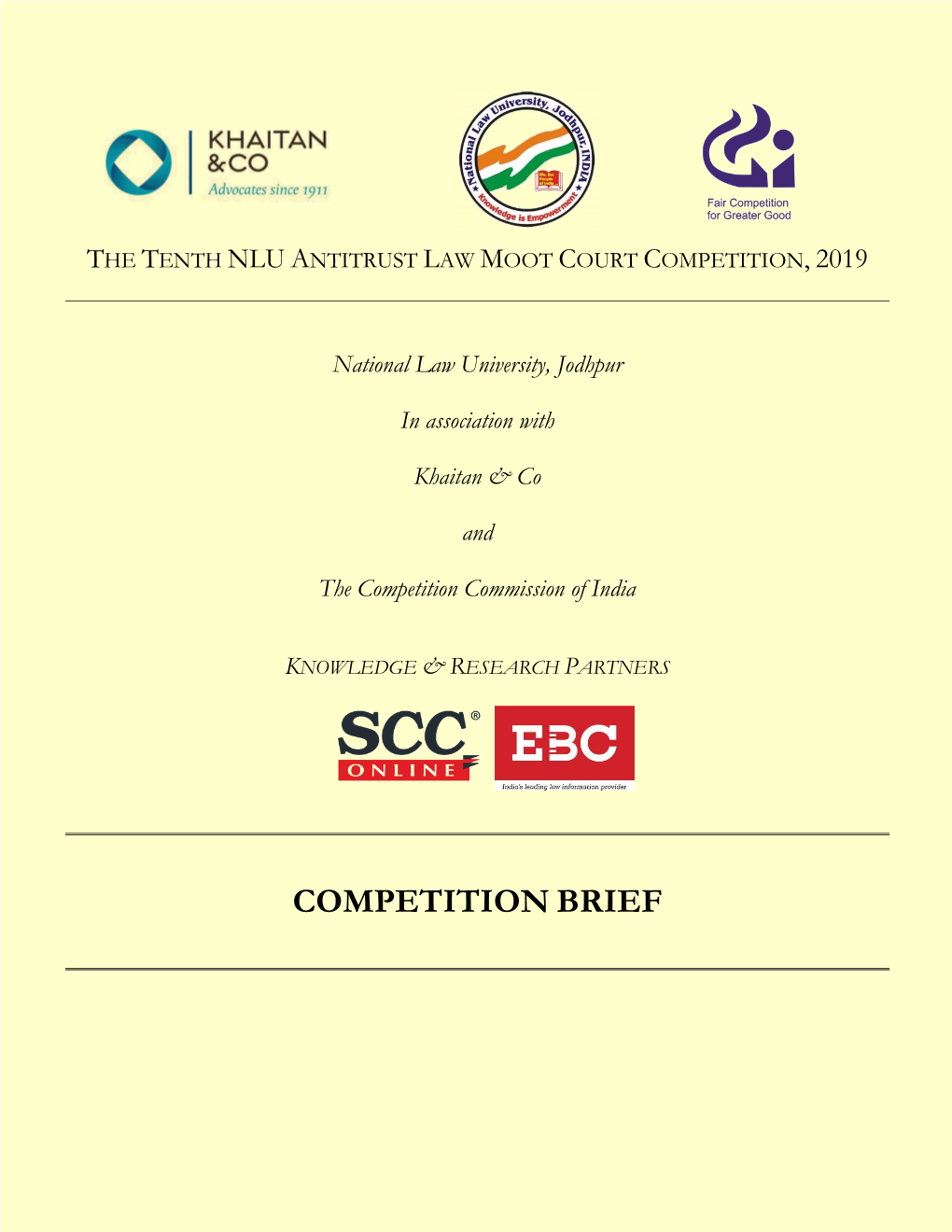 The Tenth Nlu Antitrust Law Moot Court Competition, 2019