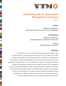 Partnering with an Association Management Company 2015