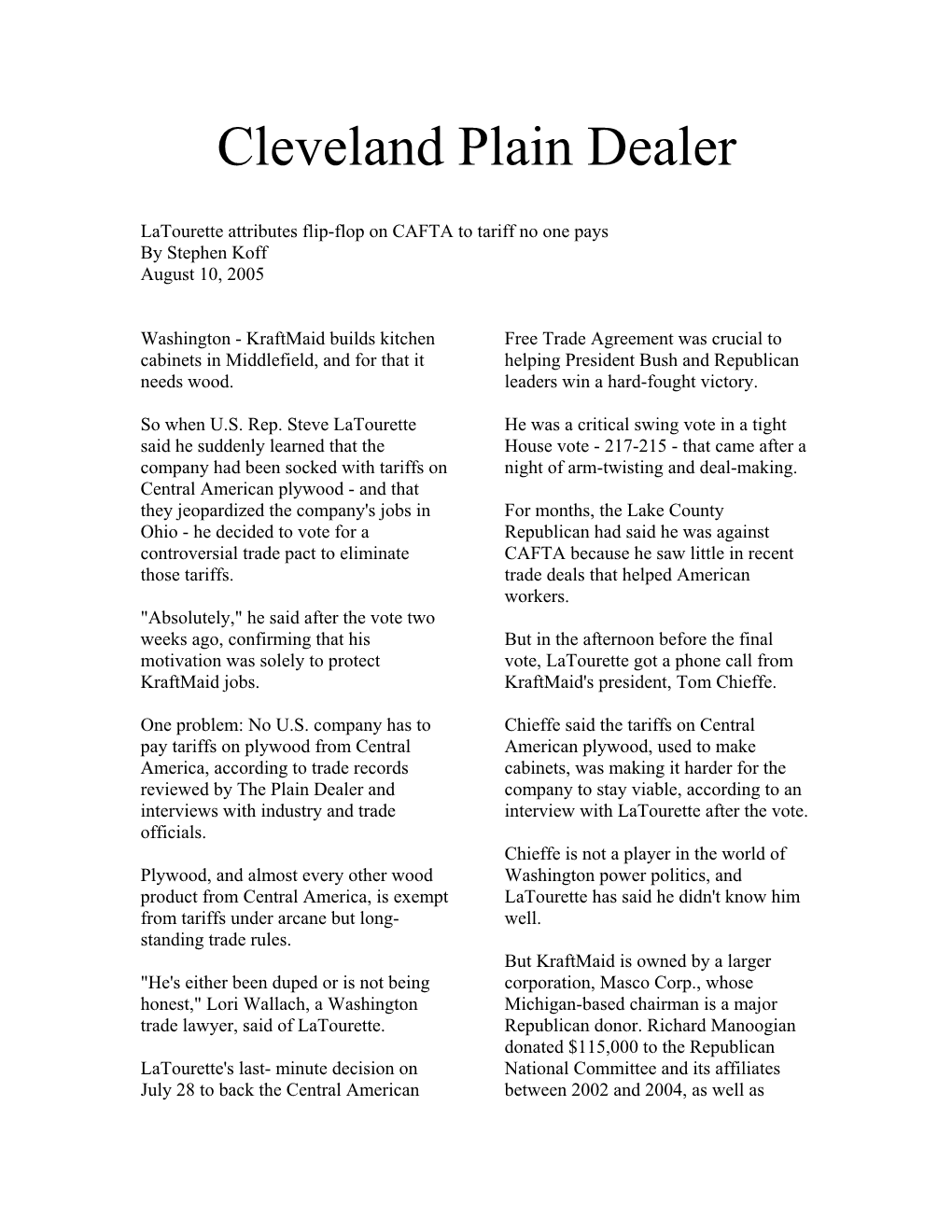 Cleveland Plain Dealer