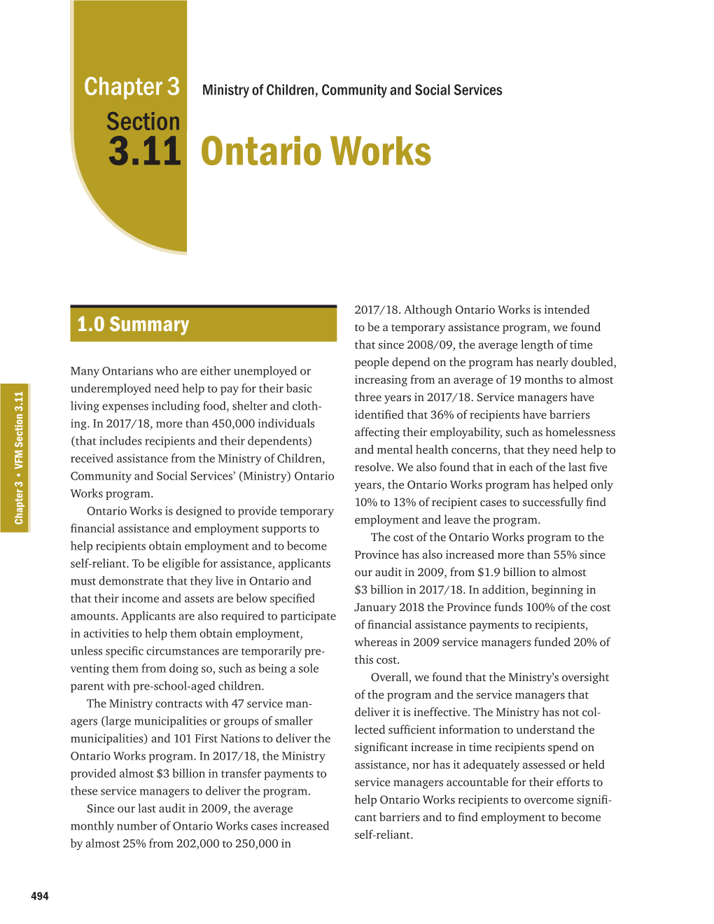 3.11 Ontario Works