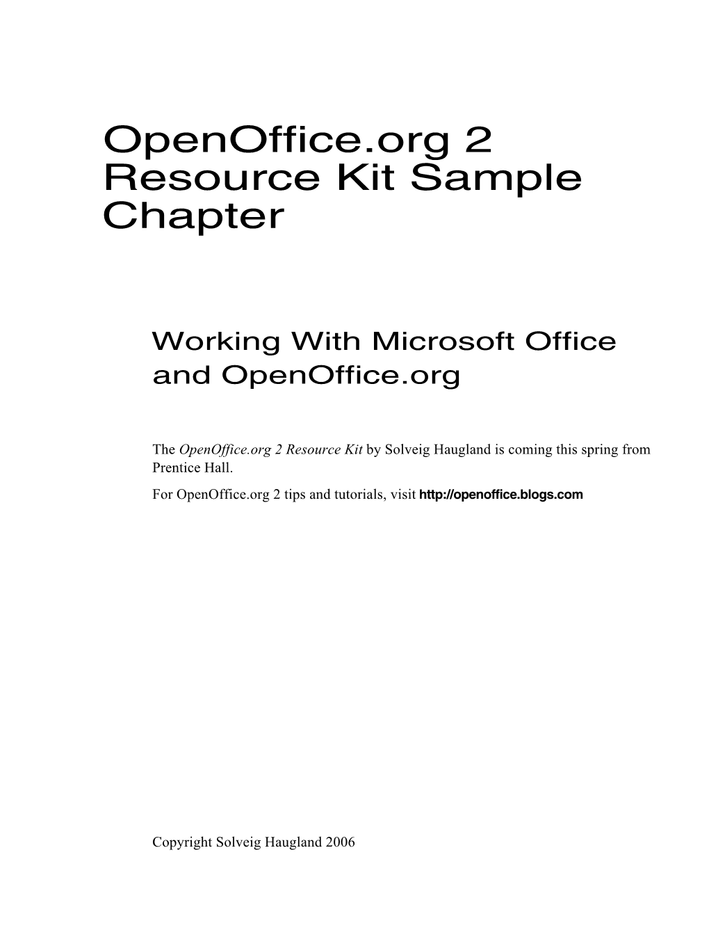 Working with Microsoft Office and Openoffice.Org