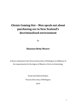Men Speak out About Purchasing Sex in New Zealand's Decriminalised