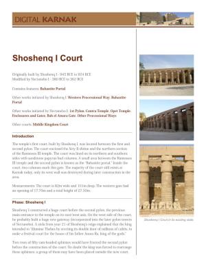 Shoshenq I Court