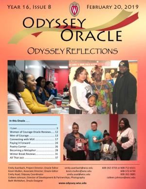 Year 16, Issue 8, February 20, 2019: Odyssey Reflections