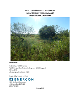 Draft Environmental Assessment Sandy Sanders Wma Gun Range Greer County, Oklahoma