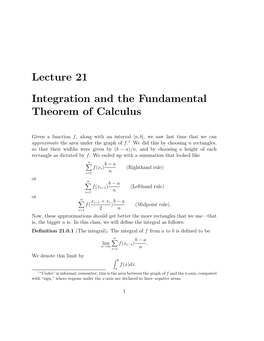 The Fundamental Theorem of Calculus