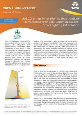 Tata Communications Iot Smart Lighting JUSCO Case Study V5