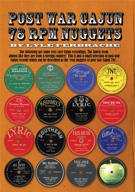 Post War Cajun 78 RPM Nuggets