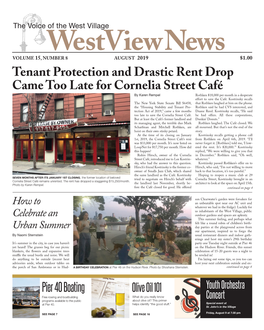 Tenant Protection and Drastic Rent Drop Came Too Late for Cornelia Street Café by Karen Rempel Rothken $18,000 Per Month in a Desperate Effort to Save the Café