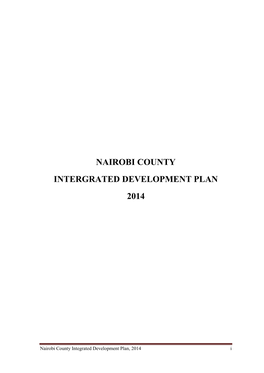 Nairobi County Intergrated Development Plan 2014