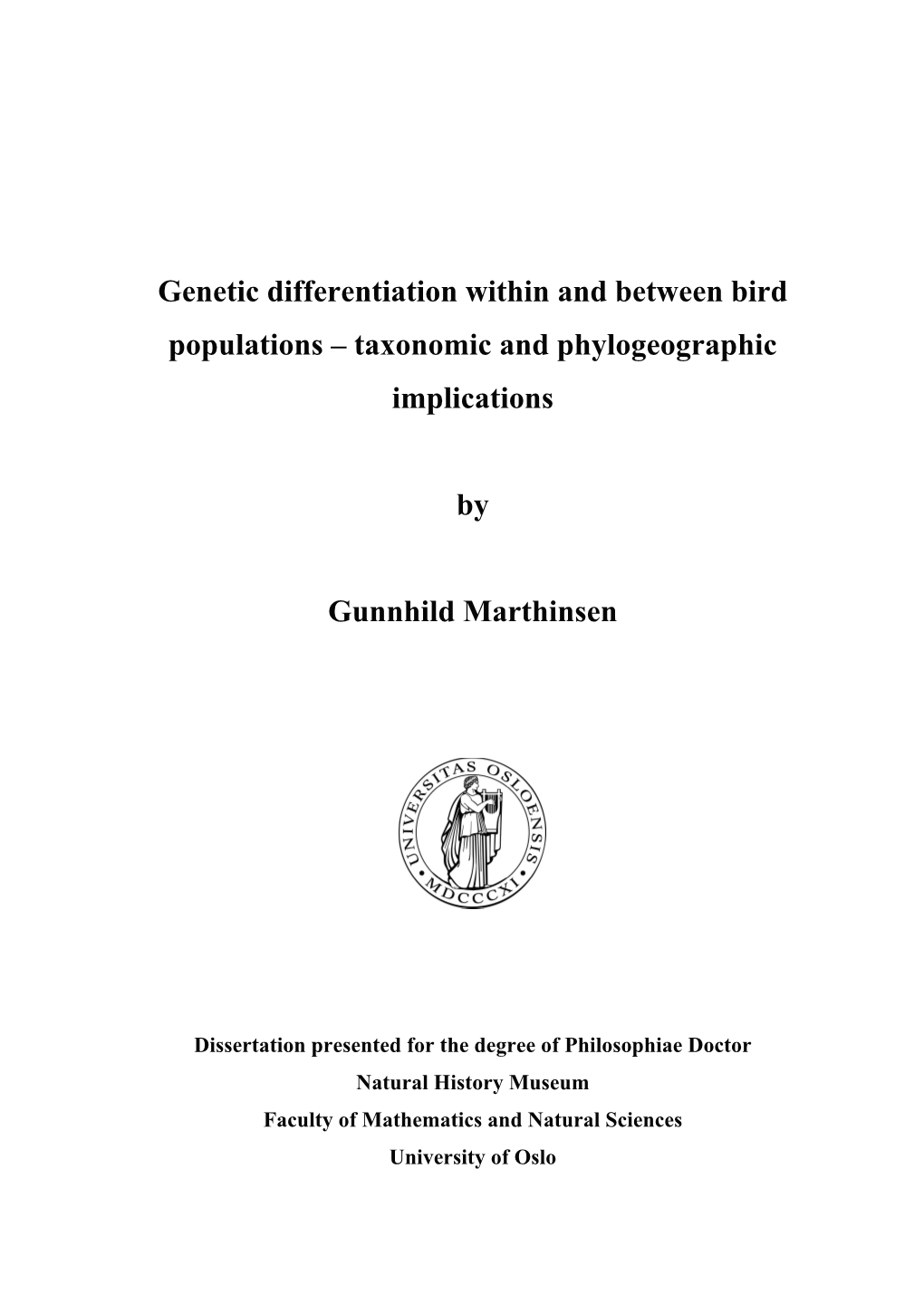 Low/No Genetic Support for Separate Redpoll Species Carduelis Flammea Â