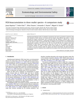 PCB Bioaccumulation in Three Mullet Species—A Comparison Study