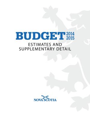 Budget 2014 Estimates and Supplementary Detail