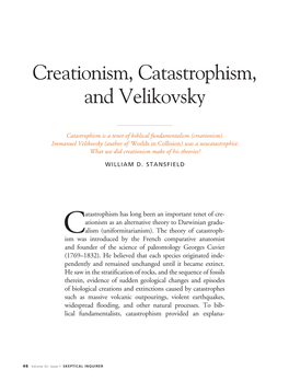 Creationism, Catastrophism, and Velikovsky