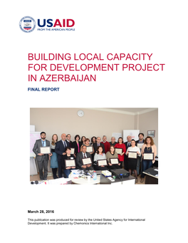 Building Local Capacity for Development Project in Azerbaijan