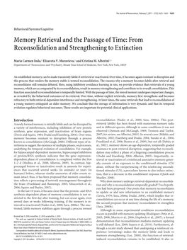 Memory Retrieval and the Passage of Time: from Reconsolidation and Strengthening to Extinction