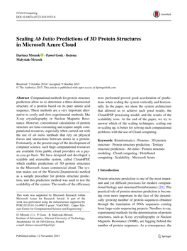 Scaling Ab Initio Predictions of 3D Protein Structures in Microsoft Azure Cloud