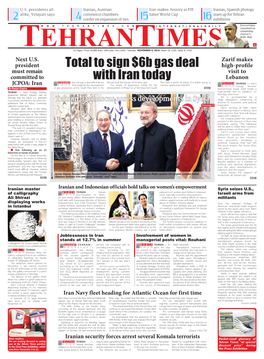 Total to Sign $6B Gas Deal with Iran Today