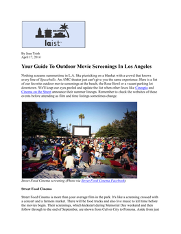 Your Guide to Outdoor Movie Screenings in Los Angeles