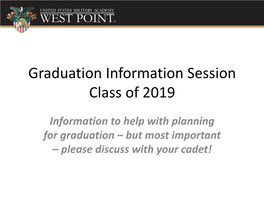 Graduation Information Session Class of 2019