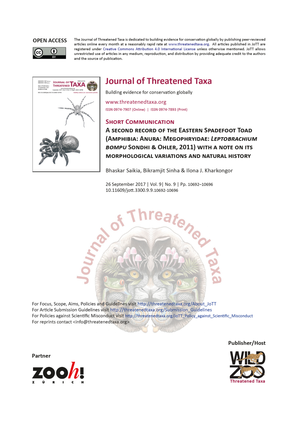 Journalofthreatenedtaxa