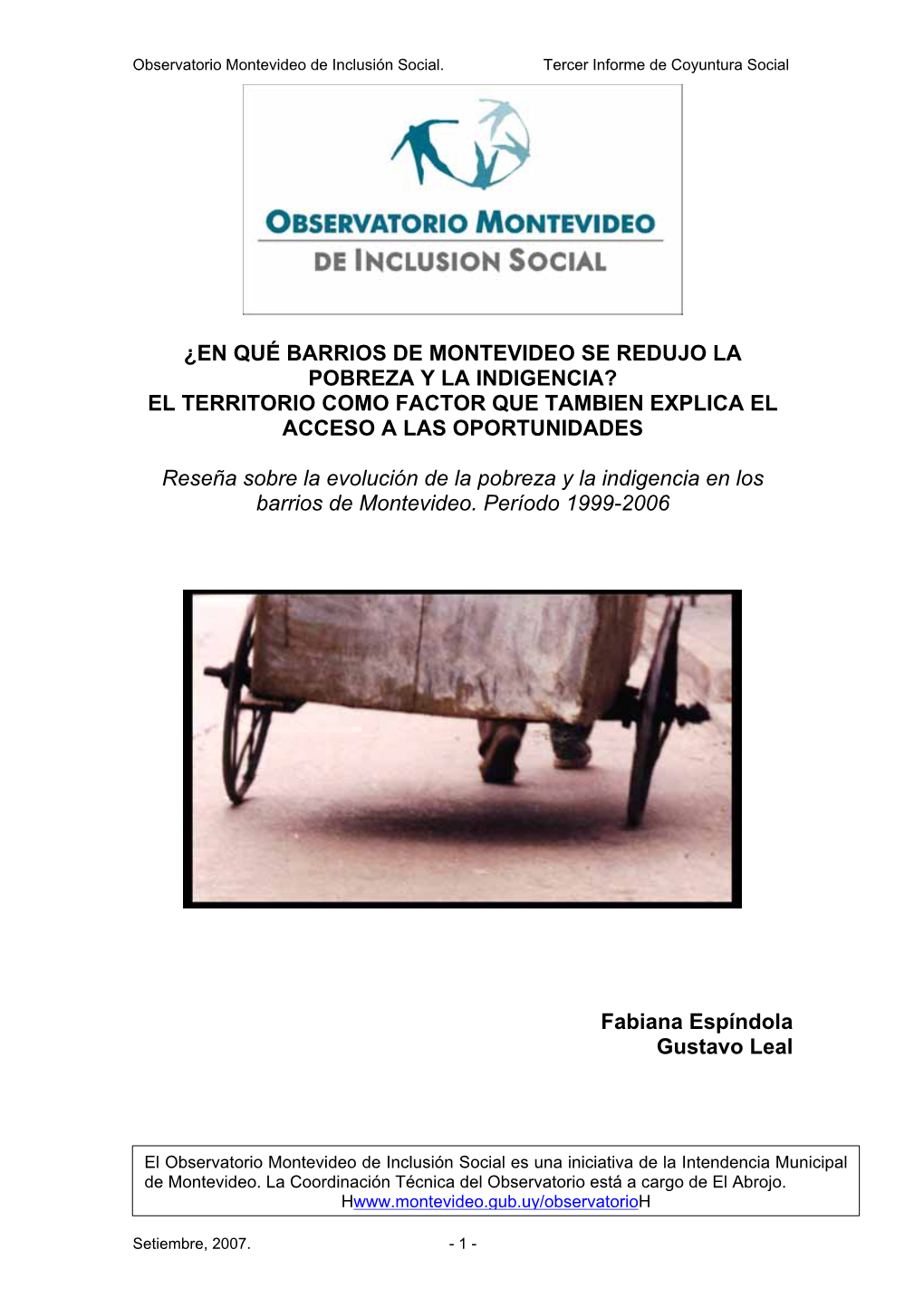 Evolucin De La Pobreza Y La Indigencia En Los Barrios De Montevideo