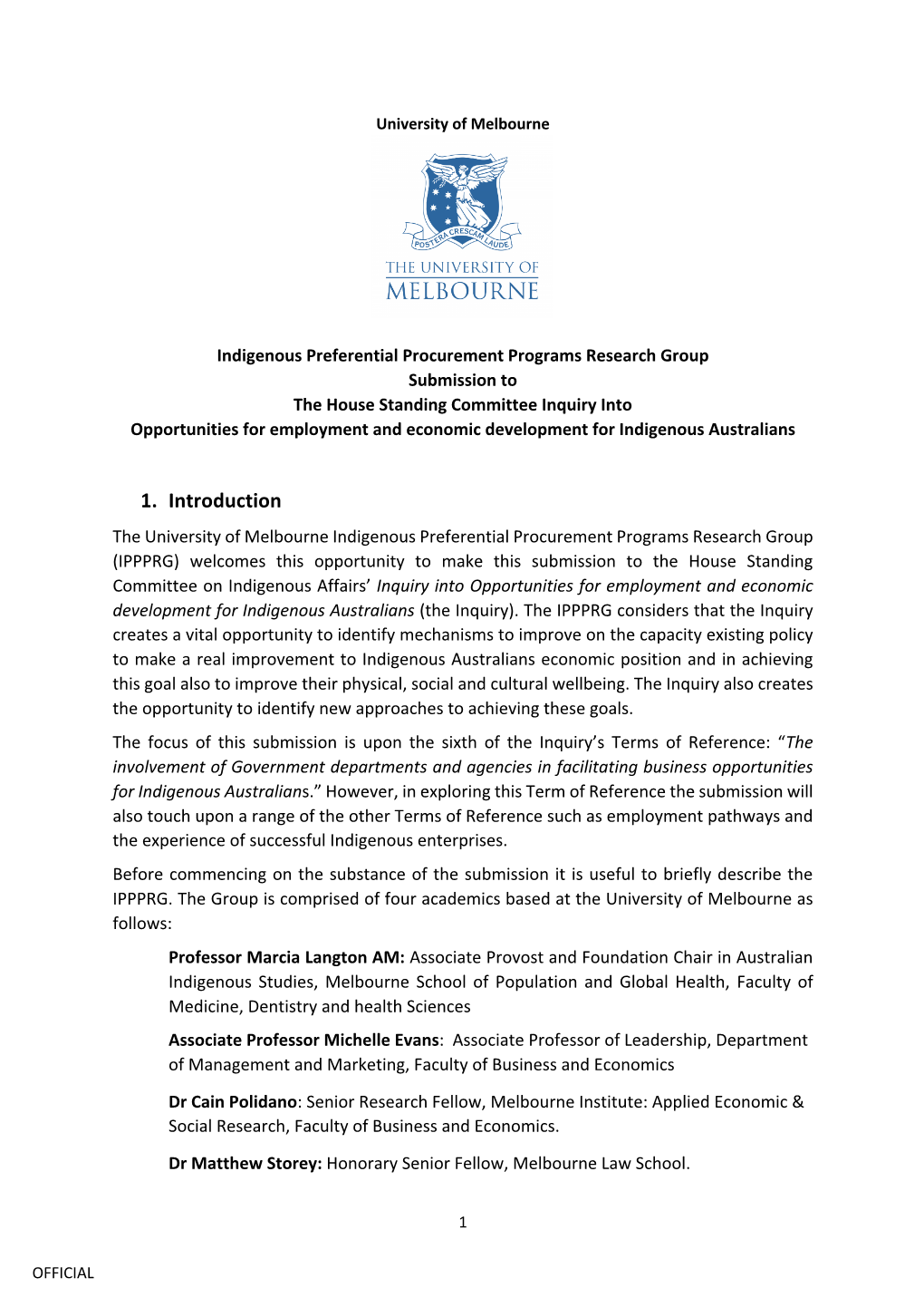 Indigenous Preferential Procurement Programs Research Group